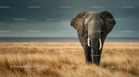 Majestic Elephant Roaming the Vast Savannah