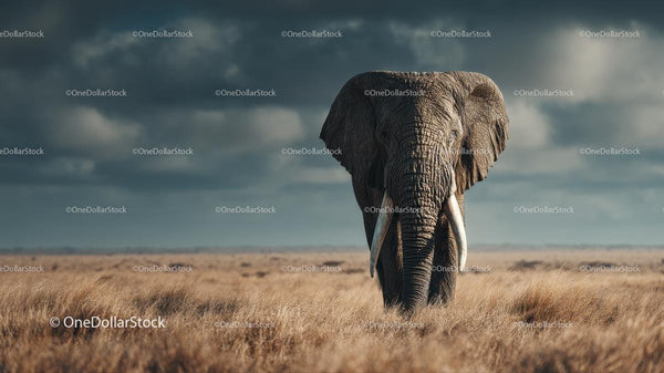 Majestic Elephant Stands Proud in the African Savannah