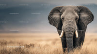 Majestic Elephant Standing in African Savannah
