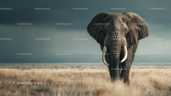 Majestic African Elephant in the Savannah
