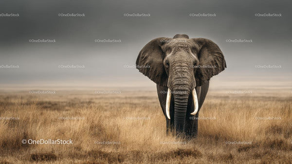 Majestic Elephant in the African Savanna
