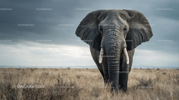 Majestic African Elephant in the Savannah