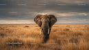 Majestic Elephant in the Golden Savannah Landscape