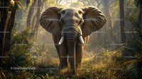 Majestic Elephant Strolling Through Lush Jungle
