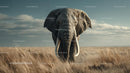 Majestic Elephant Gracefully Walking in the Savanna