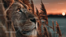 Lion Gazing at the Savanna Sunset