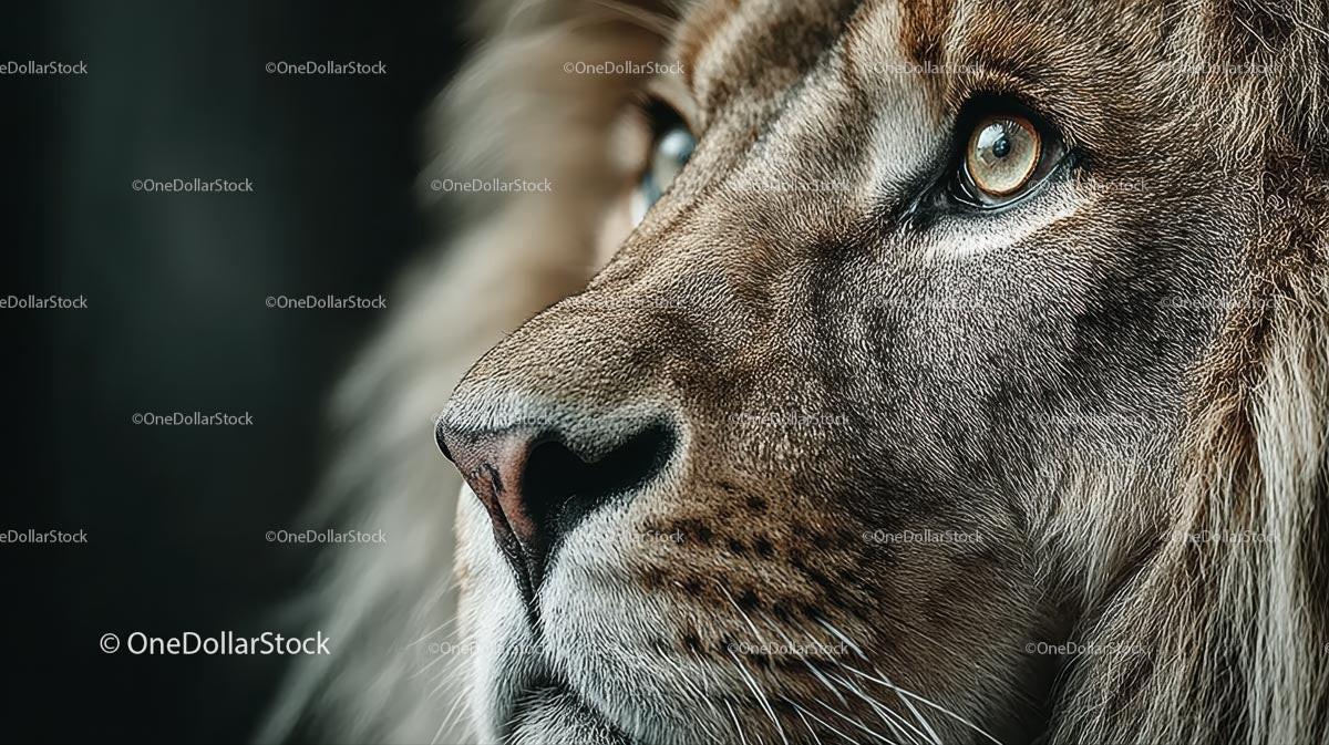 Close-up of Majestic Lion with Intense Gaze