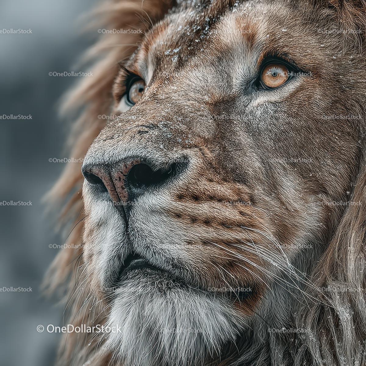 Majestic Lion Close-Up with Intense Gaze