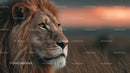 Majestic Lion at Sunset on the African Savannah