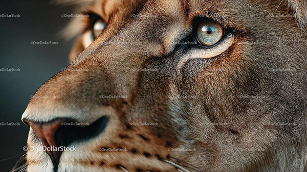 Close-Up of Majestic Lion's Intense Gaze