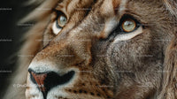 Majestic Lion Close-Up with Intense Gaze