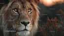 Majestic African Lion in the Wild with Golden Mane