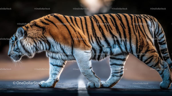 Majestic Bengal Tiger Walking with Grace