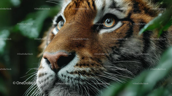 Majestic Tiger Gaze in Natural Jungle Habitat