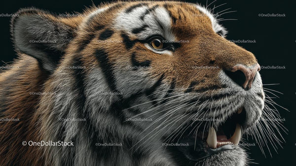 Close-up Portrait of a Majestic Tiger in Detail