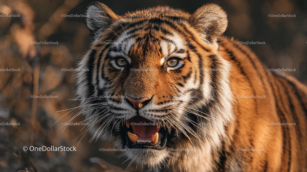 Majestic Tiger in Wilderness Close-Up