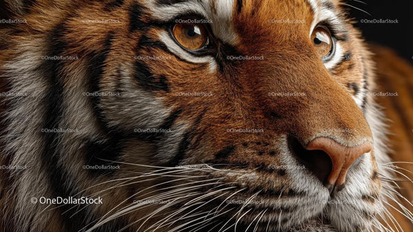 Closeup of a Majestic Tiger's Intense Gaze