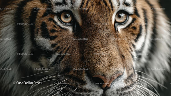 Majestic Tiger Close-up Revealing Intense Gaze