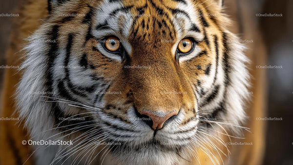 Majestic Siberian Tiger Close-up Portrait