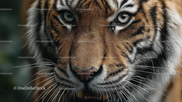Majestic Tiger with Intense Gaze in Close-Up