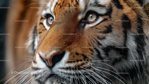 Close-Up of Majestic Tiger's Intense Gaze