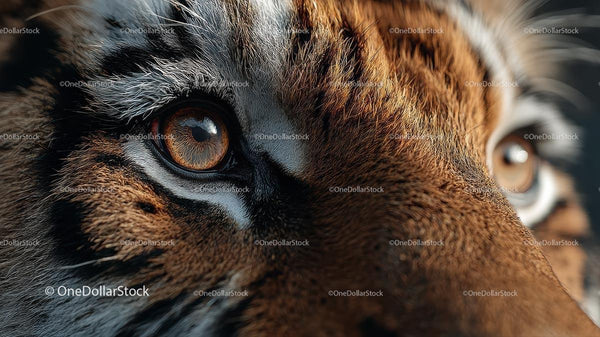 Close-Up of a Tiger's Intense and Mysterious Gaze