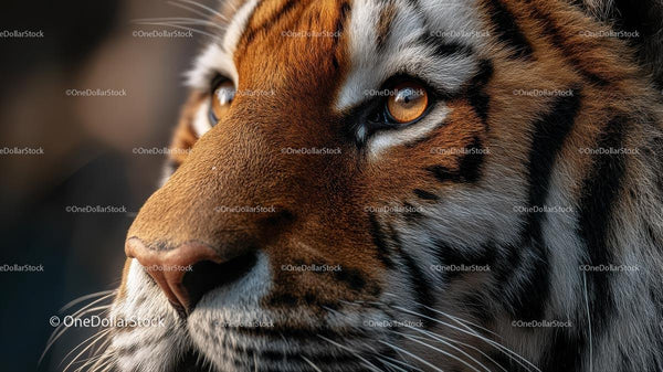 Close-Up of a Majestic Tiger with Intense Gaze
