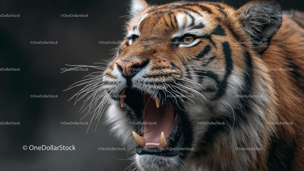 Majestic Roaring Tiger in Natural Habitat