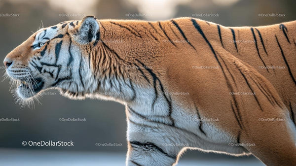 Majestic Tiger with Striking Stripes in Wilderness