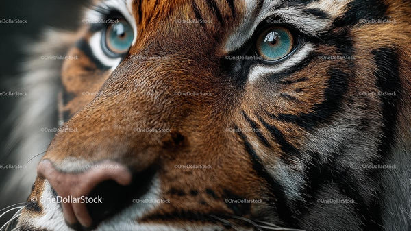 Closeup of a Majestic Tiger's Intense Gaze