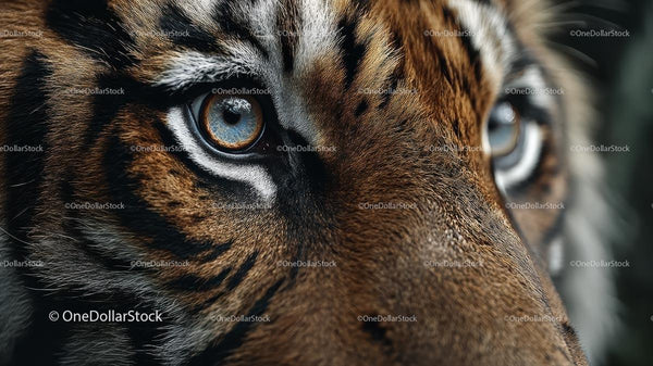 Close-Up of Tiger's Intense Blue Eyes