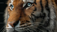 Close-Up of Majestic Tiger with Intense Blue Eyes