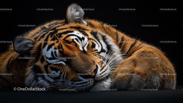 Peaceful Sleeping Tiger in Serene Setting