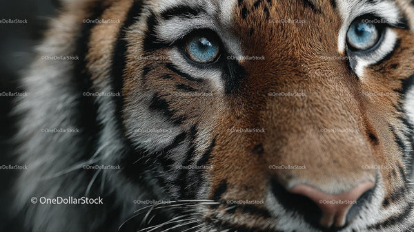 Close-Up of Tiger's Intense Blue Eyes