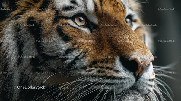 Close-Up of Majestic Tiger Face with Striking Stripes