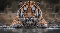 Majestic Tiger Staring Across the Water