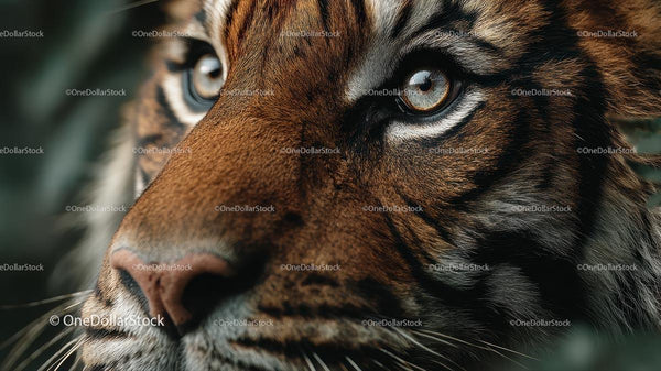 Close-Up of Majestic Tiger's Intense Gaze