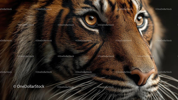 Majestic Tiger Close-Up with Striking Stripes