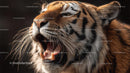 Majestic Tiger with Open Mouth and Striking Stripes