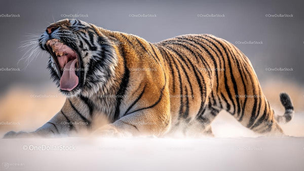 Roaring Tiger in Majestic Wilderness