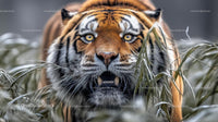 Fierce Tiger Stalking Through Dense Jungle