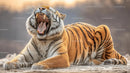 Majestic Siberian Tiger Roaring in the Wild