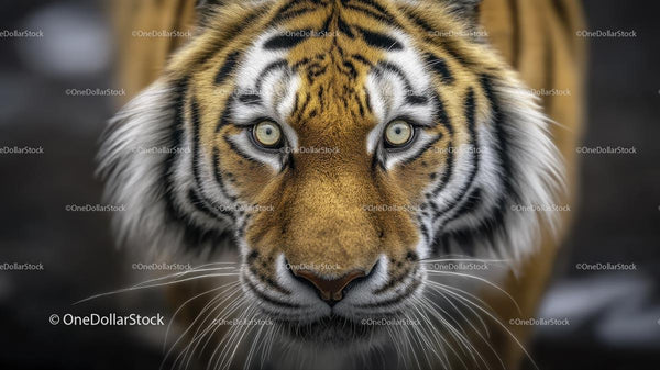 Majestic Tiger's Intense Gaze in Close-Up Portrait