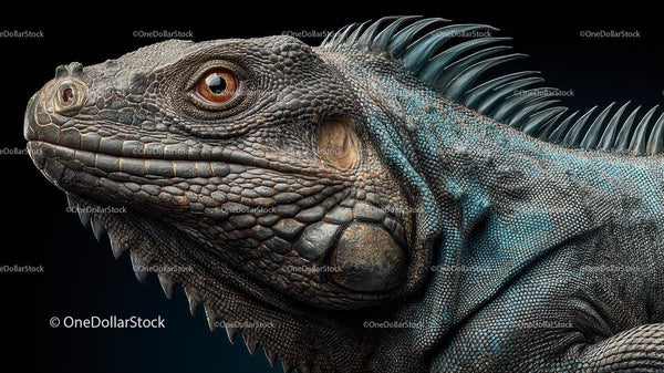 Close-Up Portrait of a Majestic Iguana