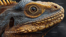 Close-up Portrait of a Bearded Dragon with Detailed Scales