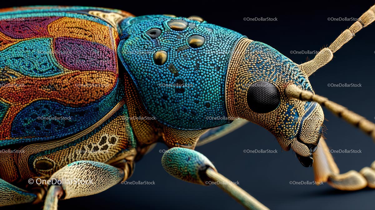 Vibrantly Colored Beetle in Stunning Macro Closeup