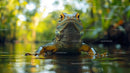 Lizard in Natural Wetland Habitat Close-Up