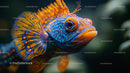Vibrant Mandarinfish Displaying Striking Colors in Aquatic Habitat