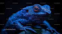 Vibrant Blue Frog with Textured Skin and Striking Eyes