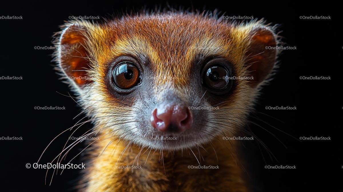 Close-Up Portrait of a Furry Lemur with Big Expressive Eyes
